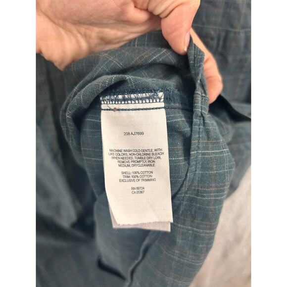 Columbia Plaid Button Down Shirt Men’s 2XT Tall Long Sleeve Green Cotton – Flaws - Picture 8 of 10